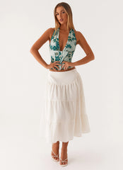 Elodie Midi Skirt - White