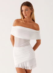 Nelly Off Shoulder Mini Dress - White