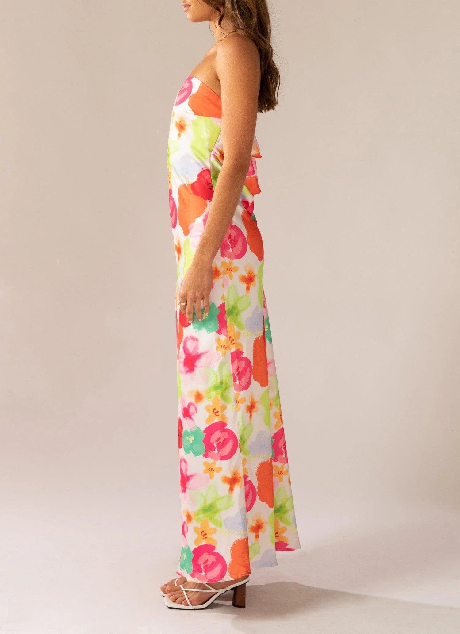 No Service Satin Maxi Dress - Blurred Blossom