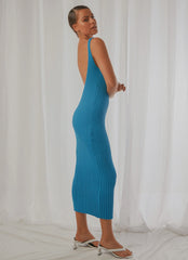 Take Me Away Midi Dress - Blue