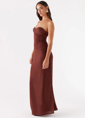 Esra Strapless Maxi Dress - Chocolate