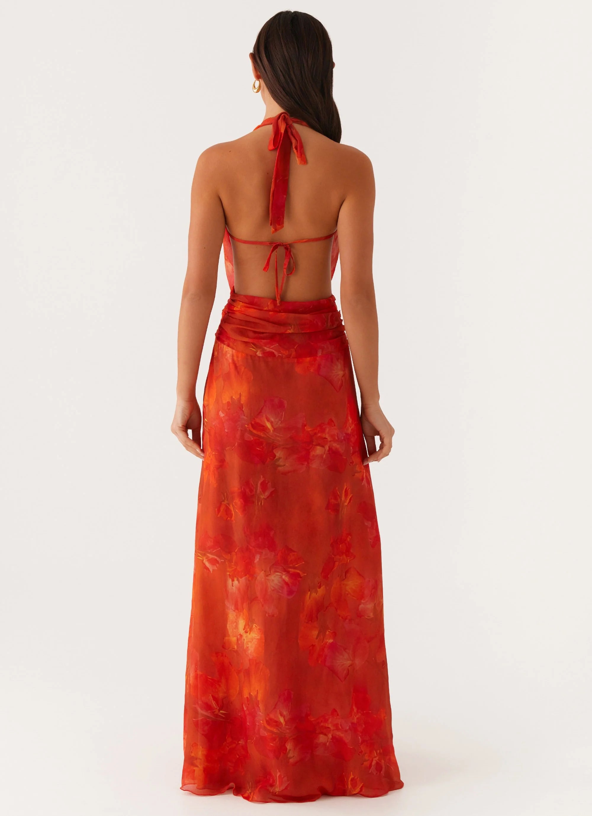 Elysia Chiffon Maxi Dress - Amber