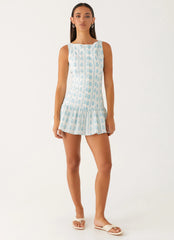 Meggie Linen Mini Dress - Sweet Daydream Print