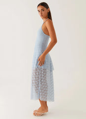 Lyndal Lace Midi Dress - Blue