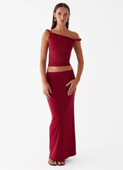 Solace Soul Maxi Skirt - Maroon