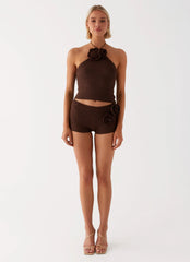 Maia Rose Crochet Top - Chocolate