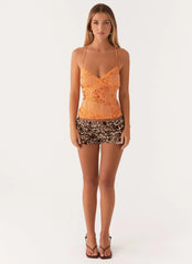 Kamilla Sequin Cami Top - Orange