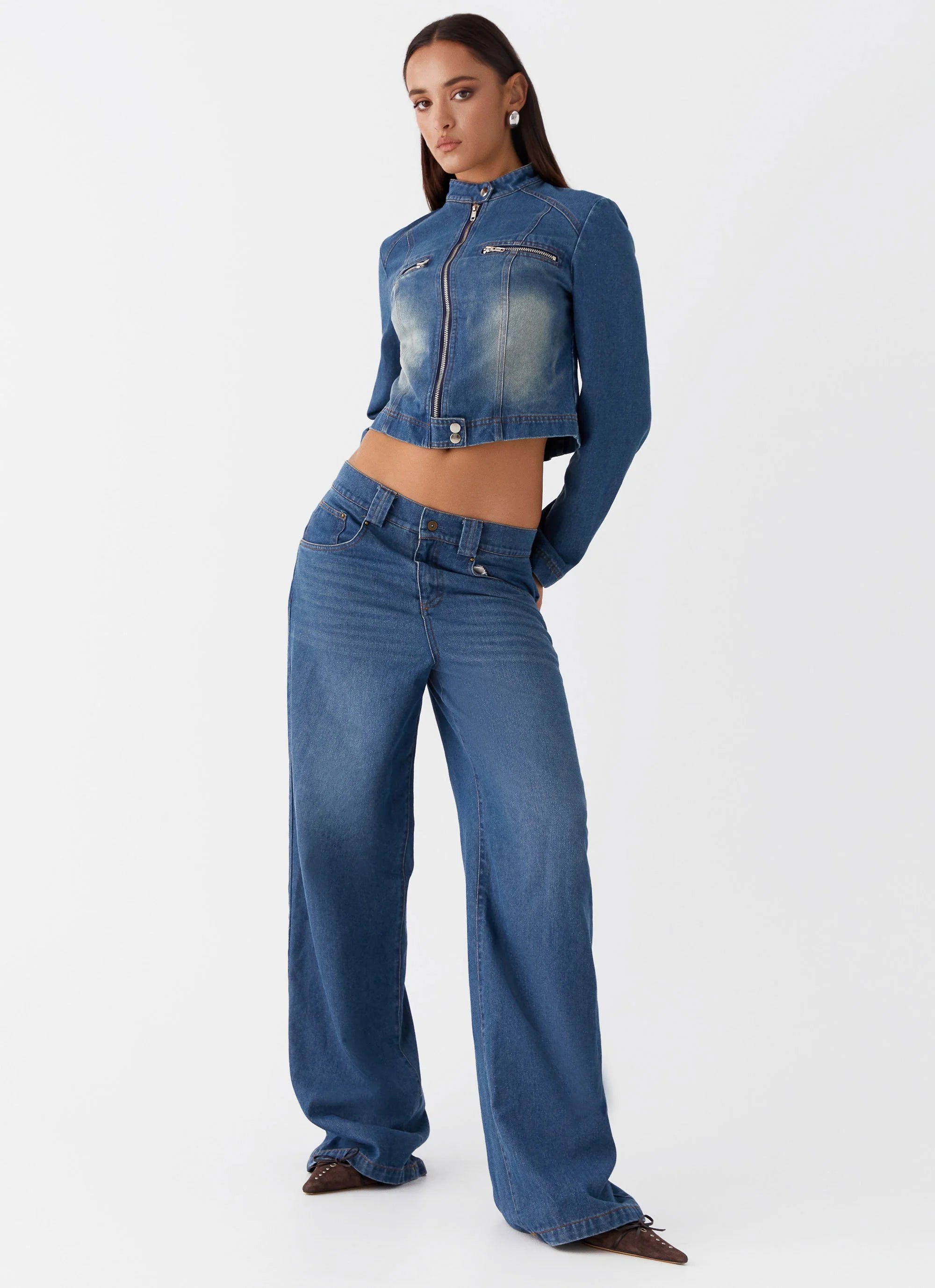 Ride Elegant Baggy Jeans - Vintage Blue Wash