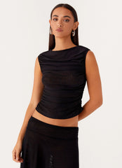 In The Atmosphere Mesh Top - Black