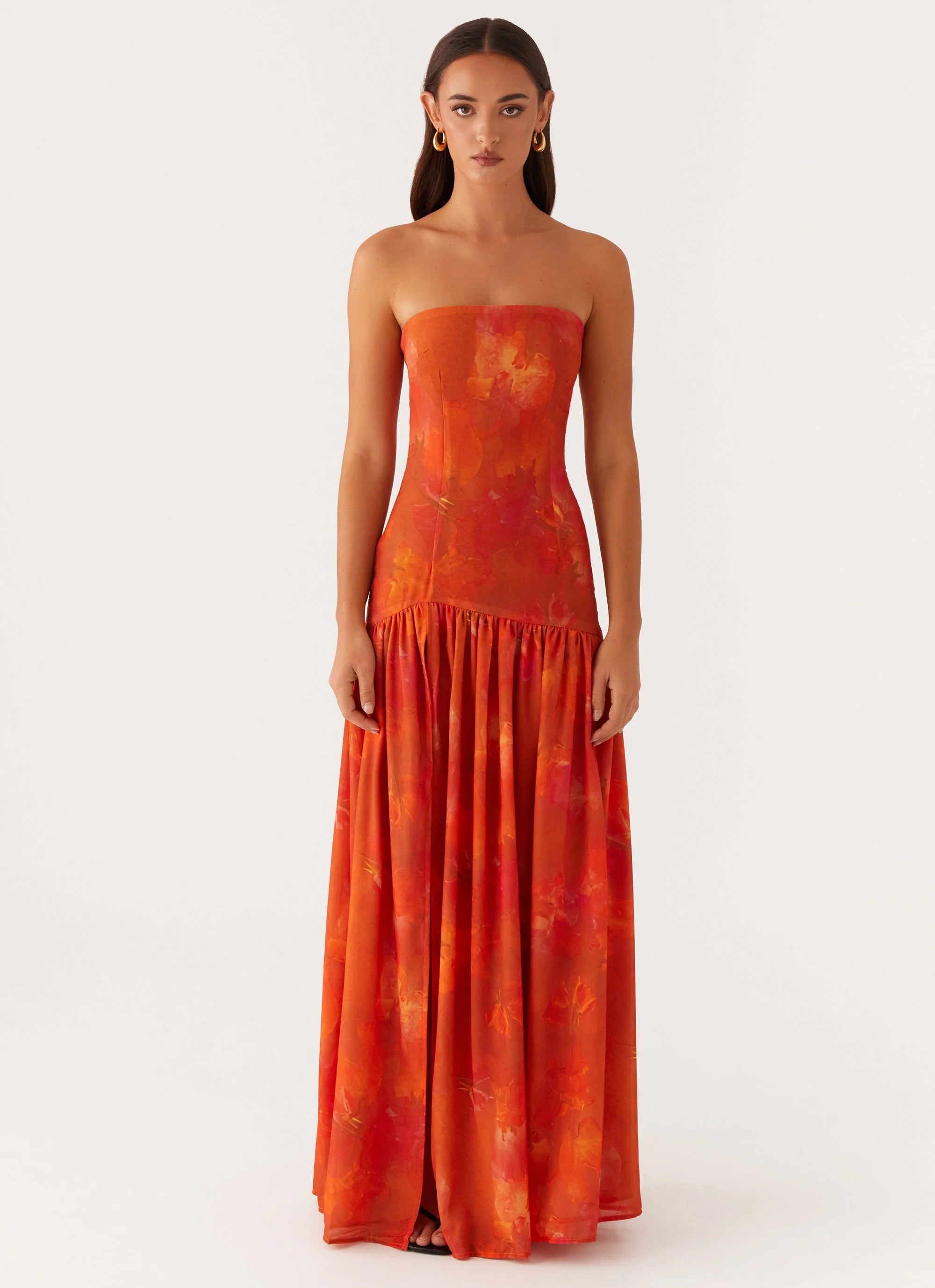 Eden Strapless Maxi Dress - Amber