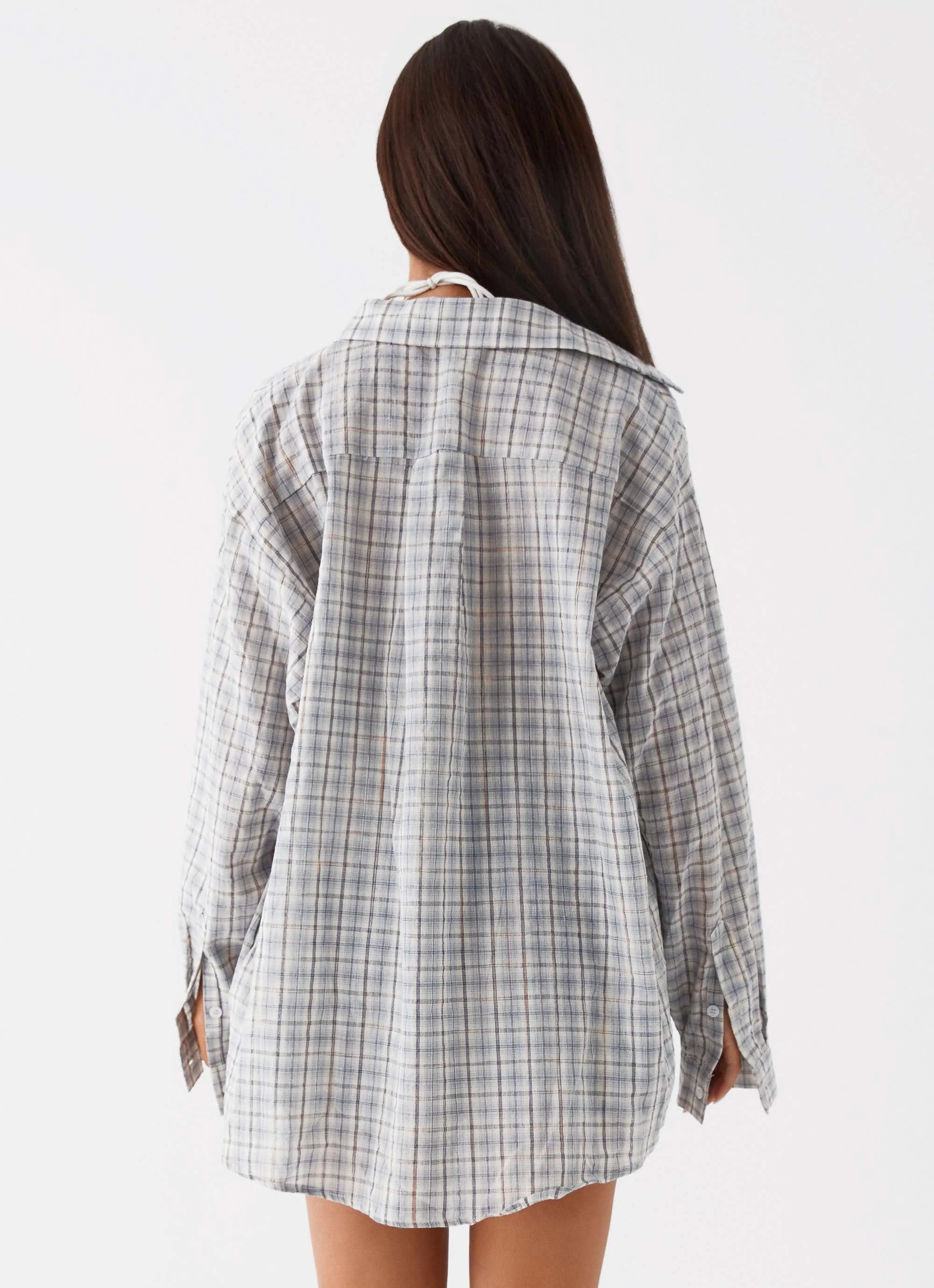 Harley Oversized Shirt - Grey Check