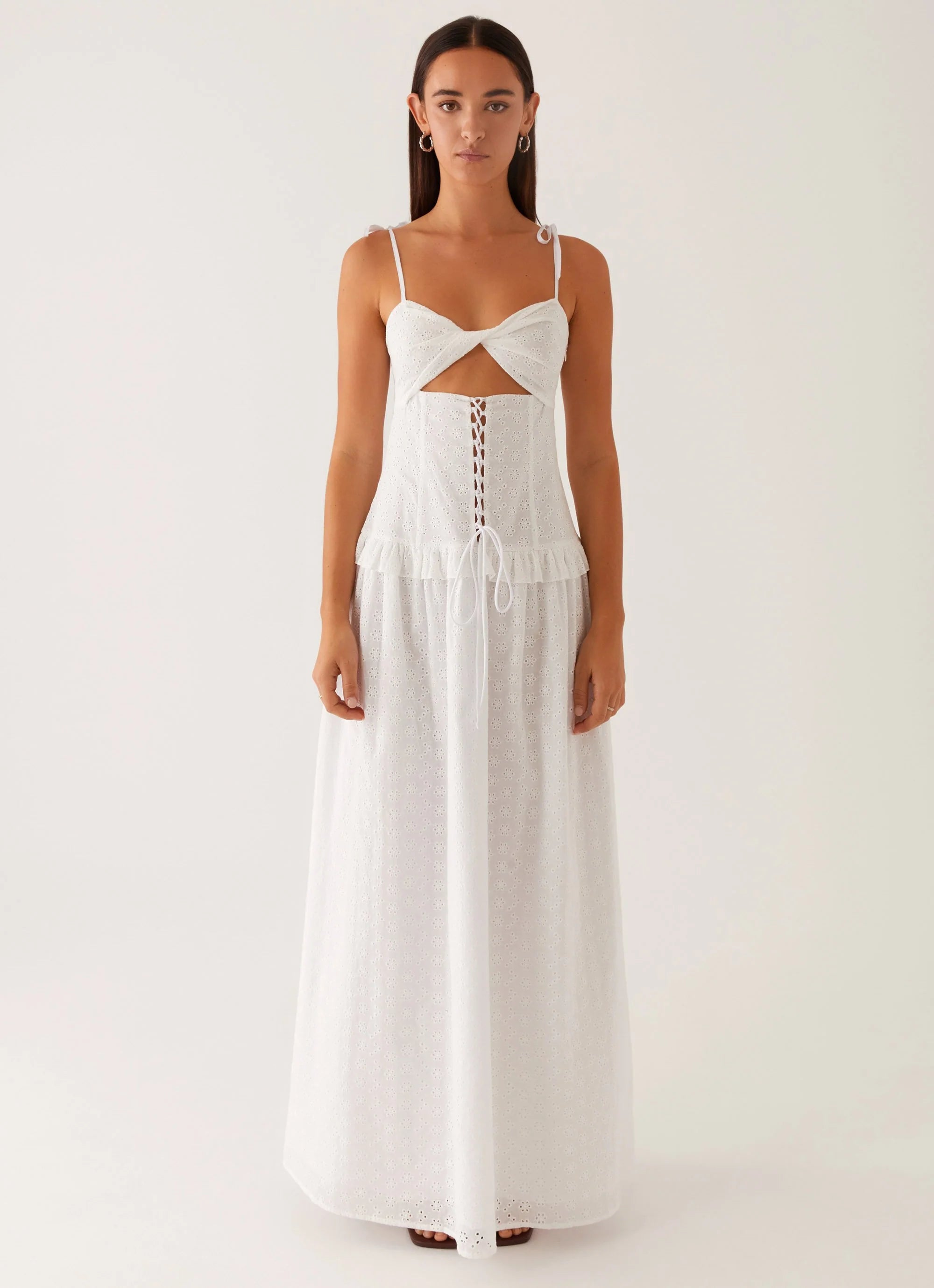 Reveria Twist Maxi Dress - Ivory