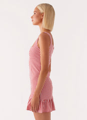 Honesty Mini Dress - Red Gingham