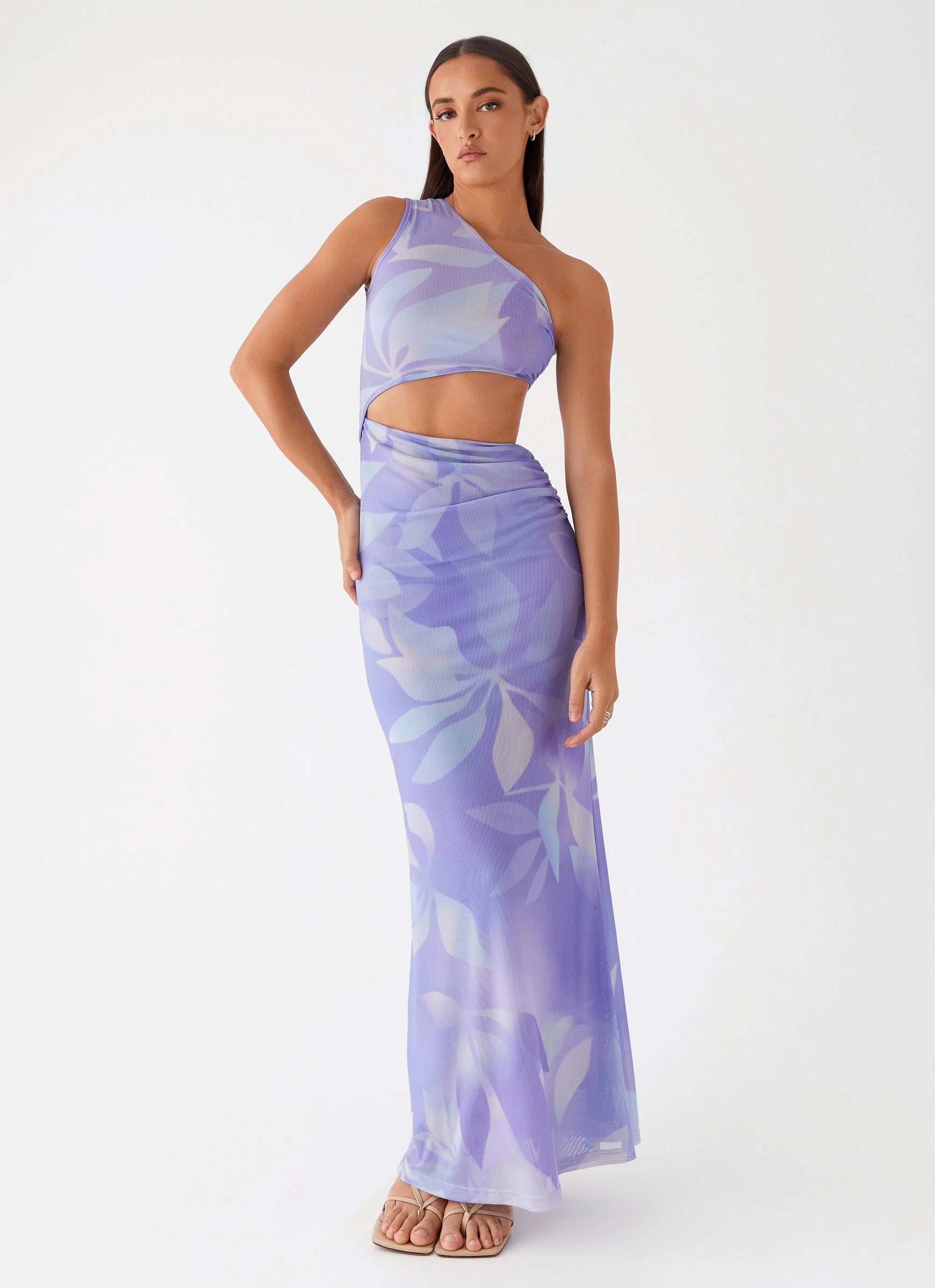 Shadows In The Sun Mesh Maxi Dress - Purple Rain