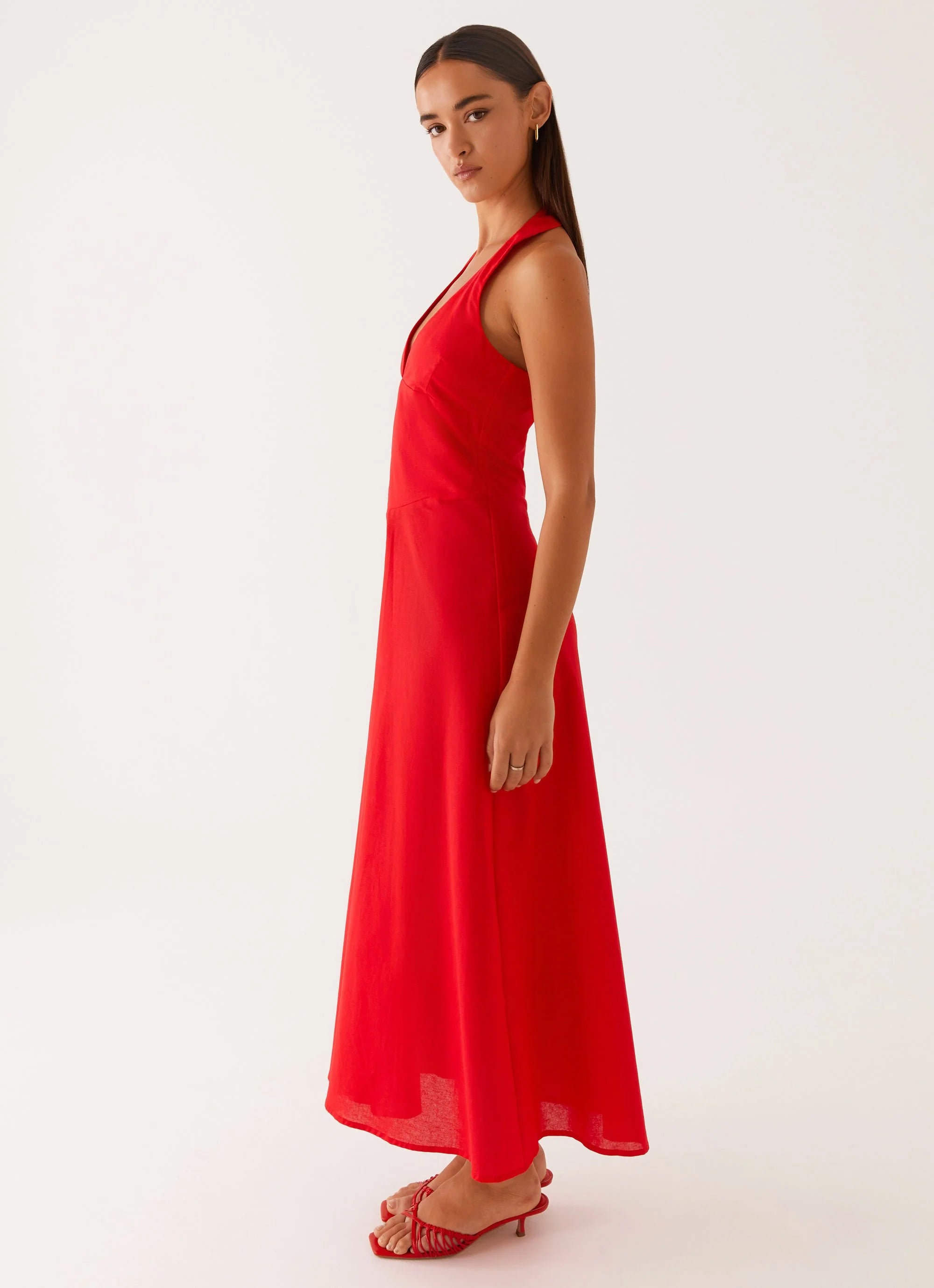 Falling For You Midi Dress - Red