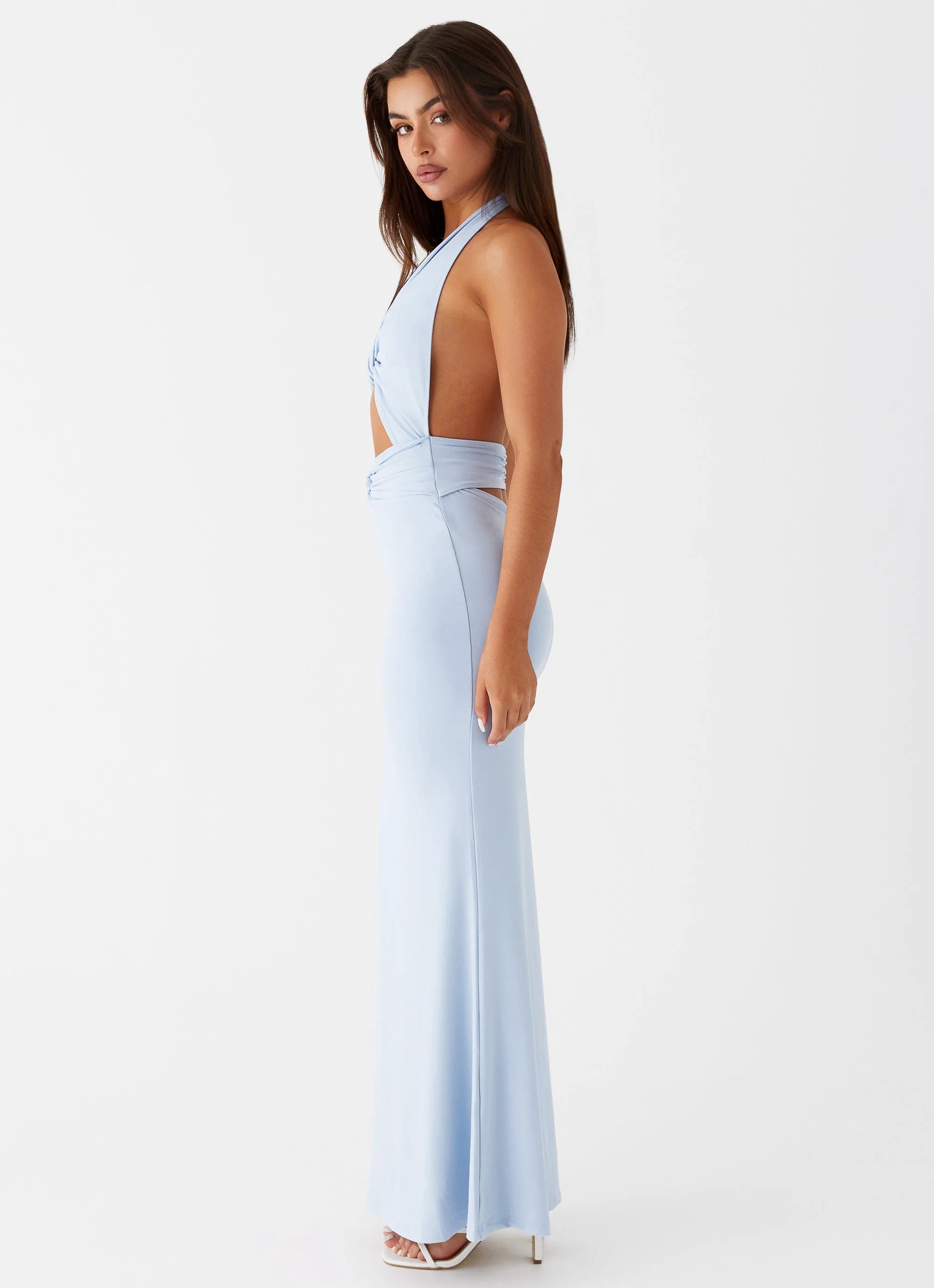 Carolina Twist Maxi Dress - Blue