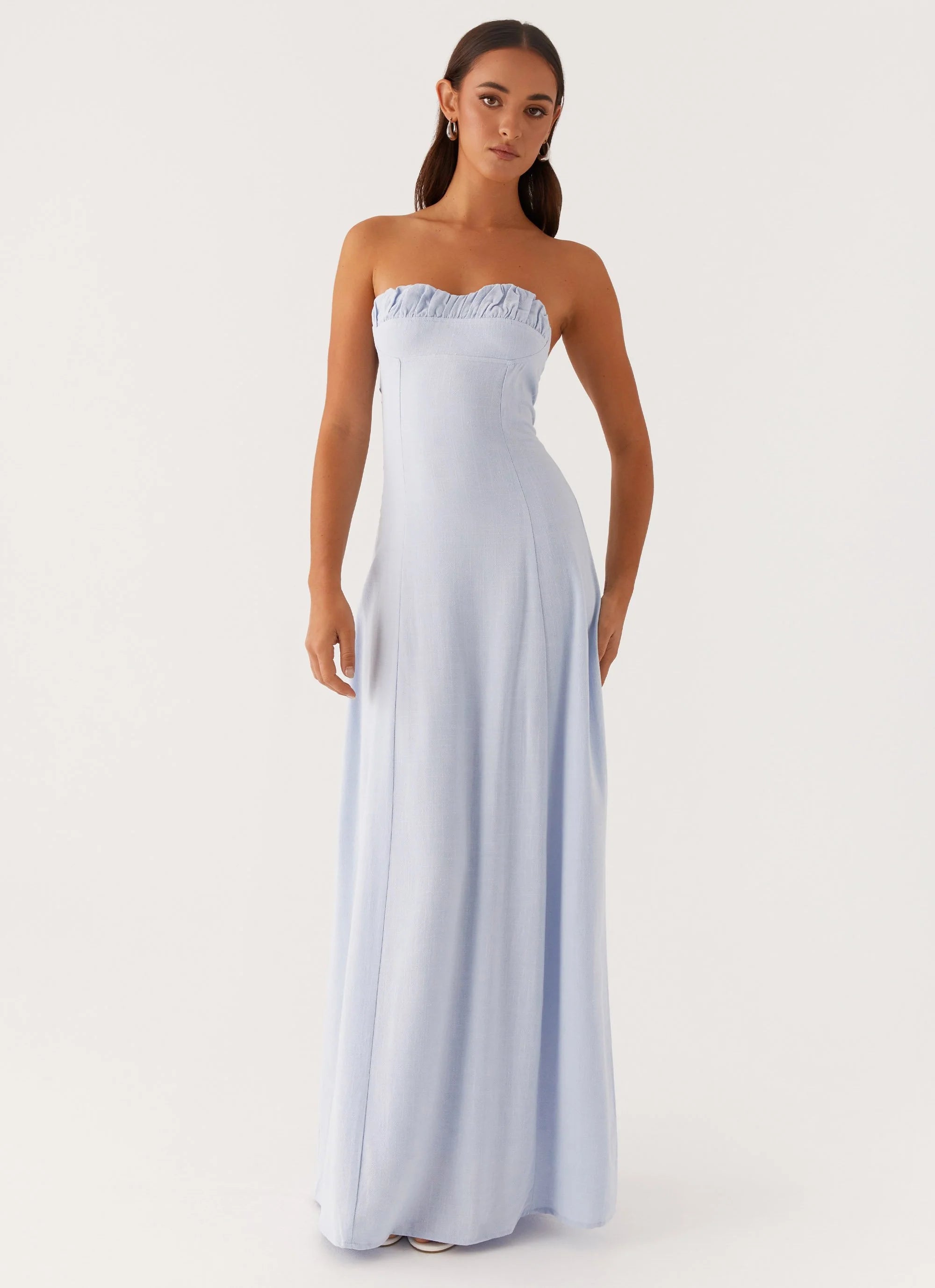 Tayla Linen Maxi Dress - Blue