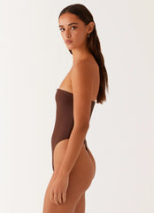 Maxine Strapless One Piece Swimsuit - Brown