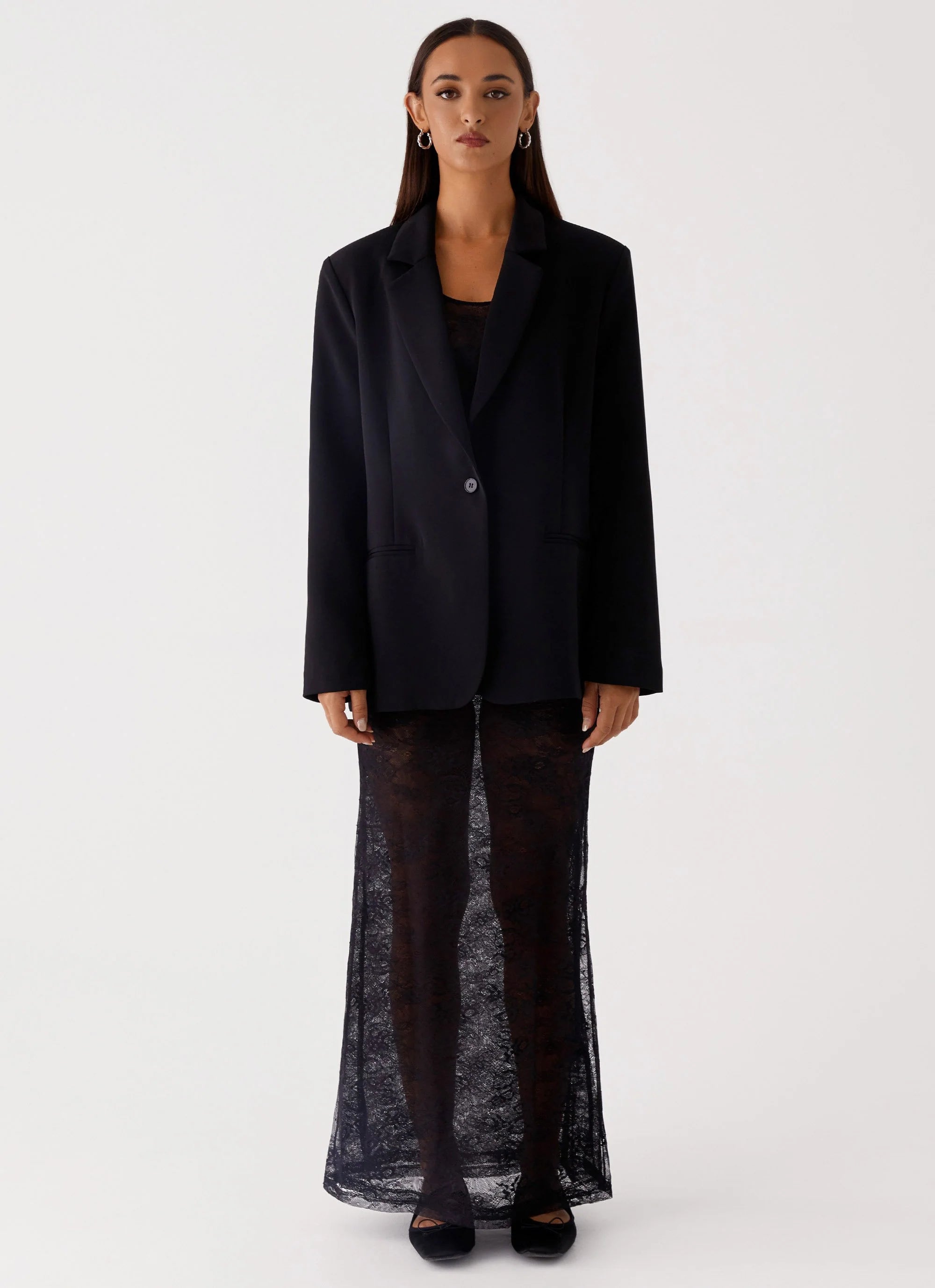 Into The Dark Oversized Blazer - Black