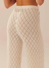 Jaded Knit Pants - White Sand