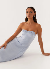 Tayla Linen Maxi Dress - Blue