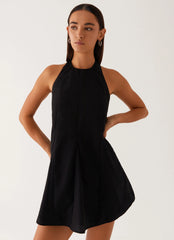 Avalon Halterneck Mini Dress - Black