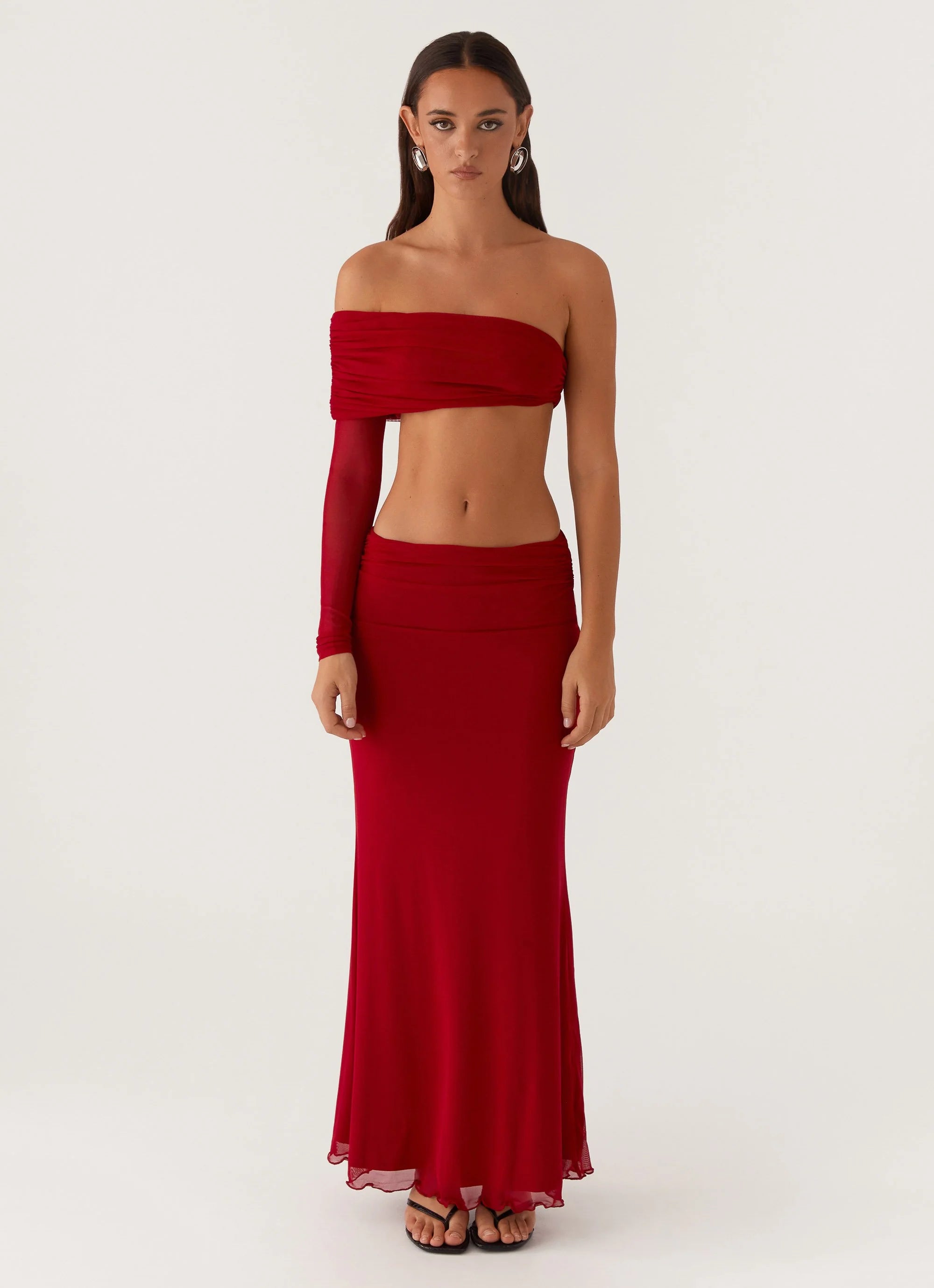 Rayne Maxi Skirt - Red