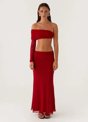 Rayne Maxi Skirt - Red