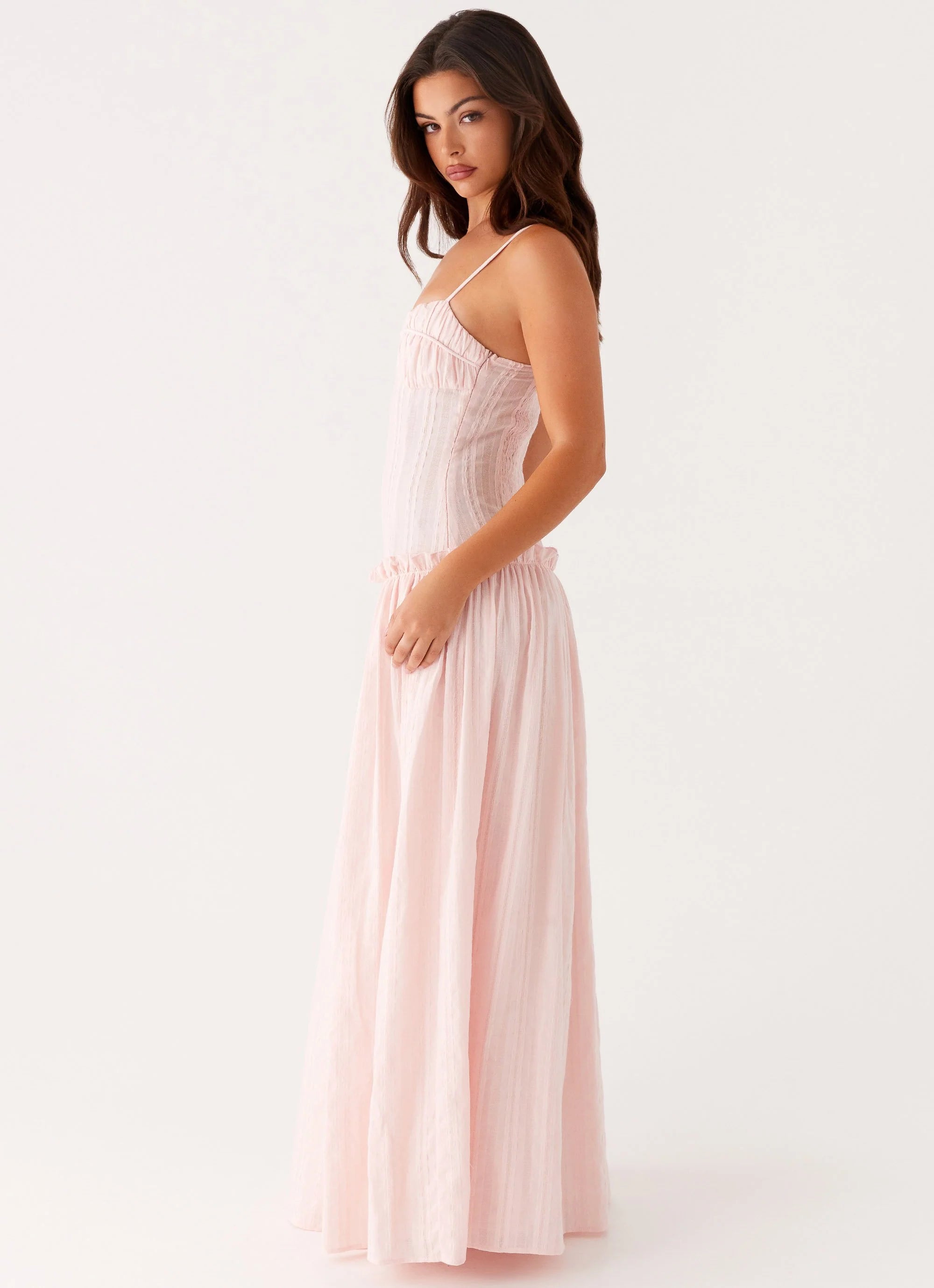 Jacinda Drop Waist Maxi Dress - Pink