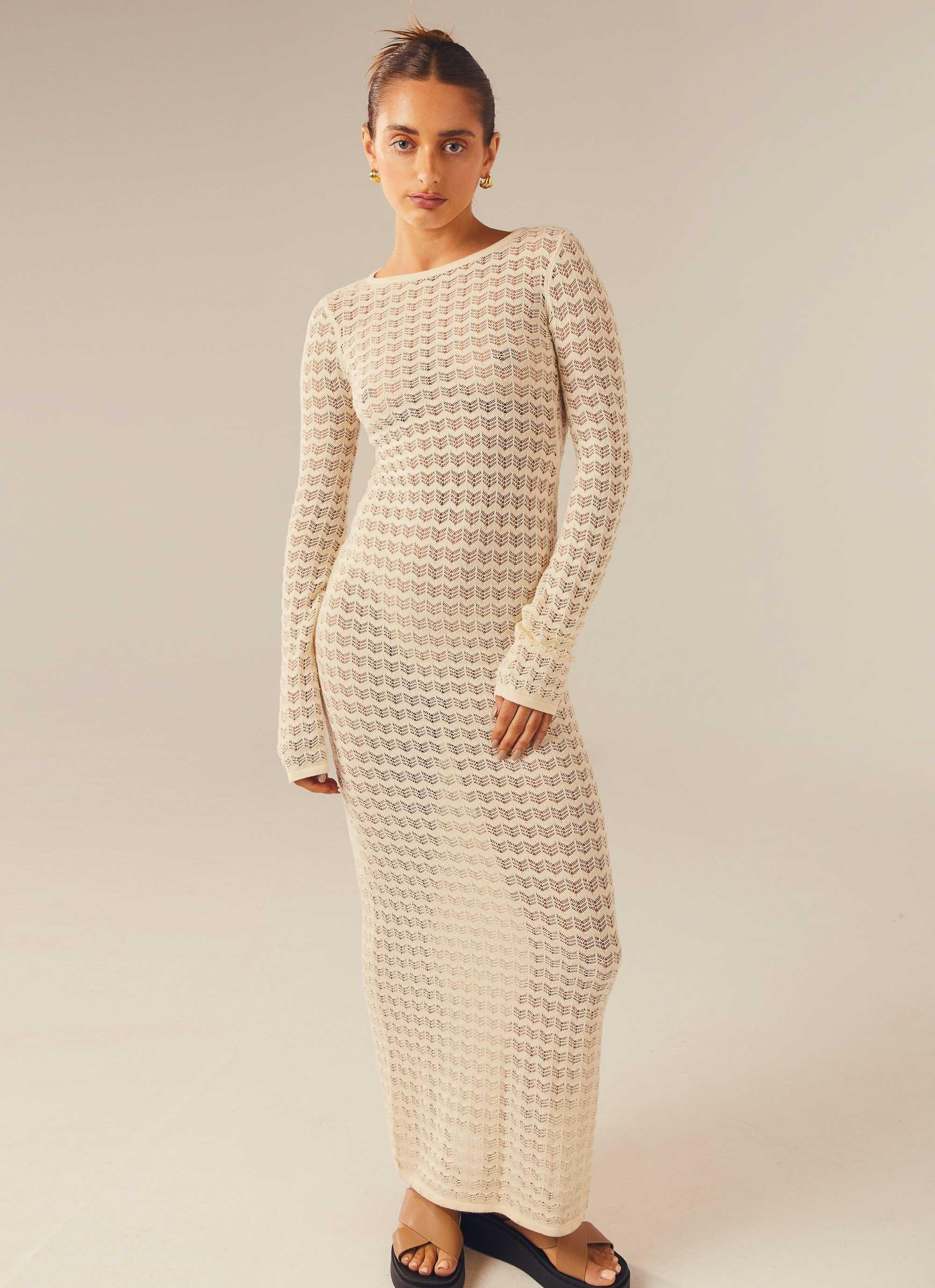 Love Galore Crochet Maxi Dress - Ivory