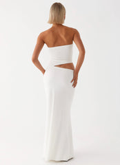 Wild Roses Maxi Dress - White