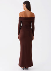 Rudy Long Sleeve Maxi Dress - Chocolate