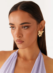 Faye Butterfly Earrings - Gold