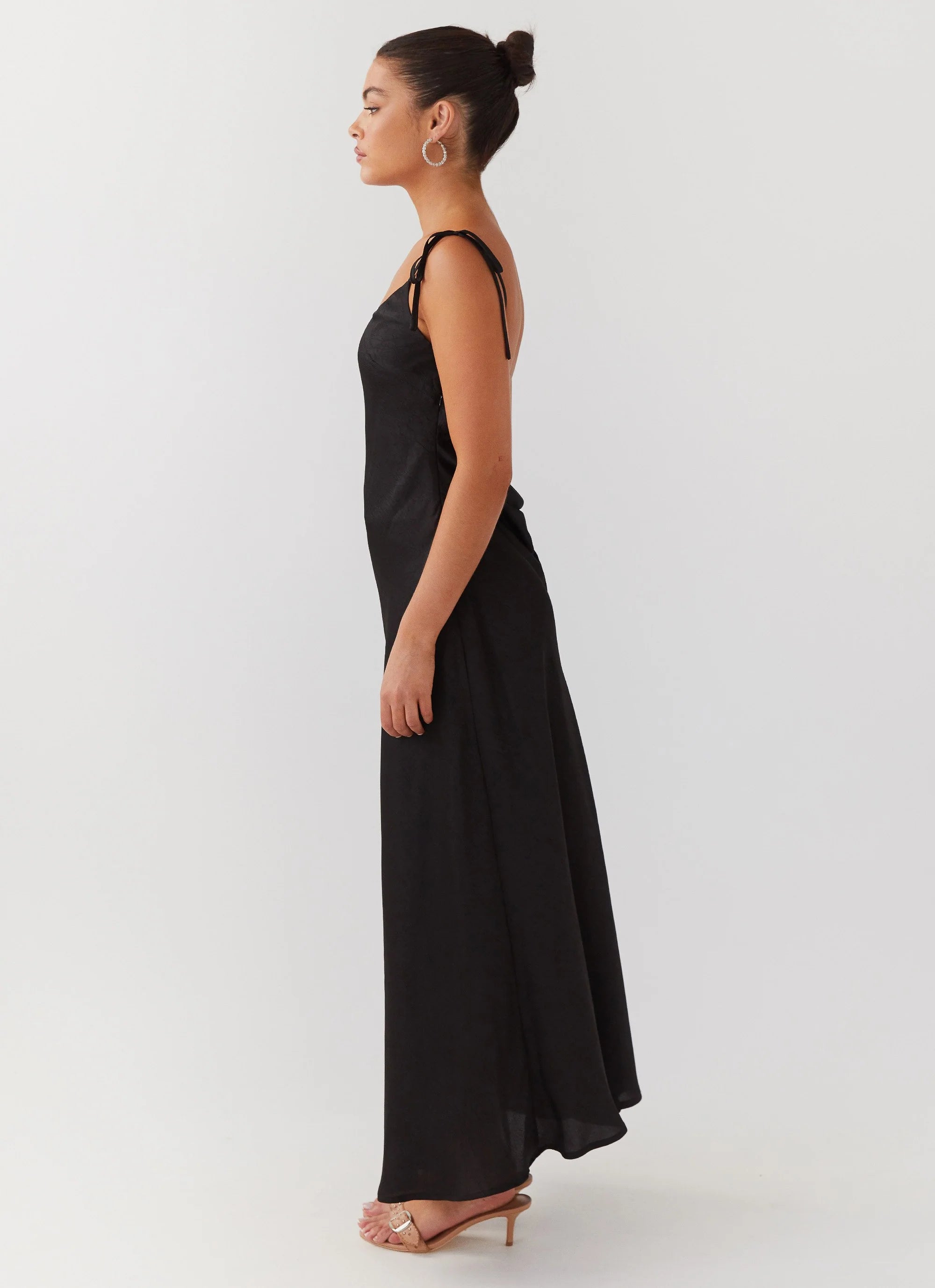 Desire Dream Satin Maxi Dress - Shadow