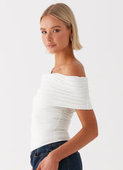 Gabbie Off Shoulder Top - White