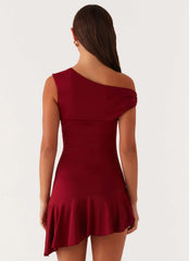 Amaya Twist Mini Dress - Maroon