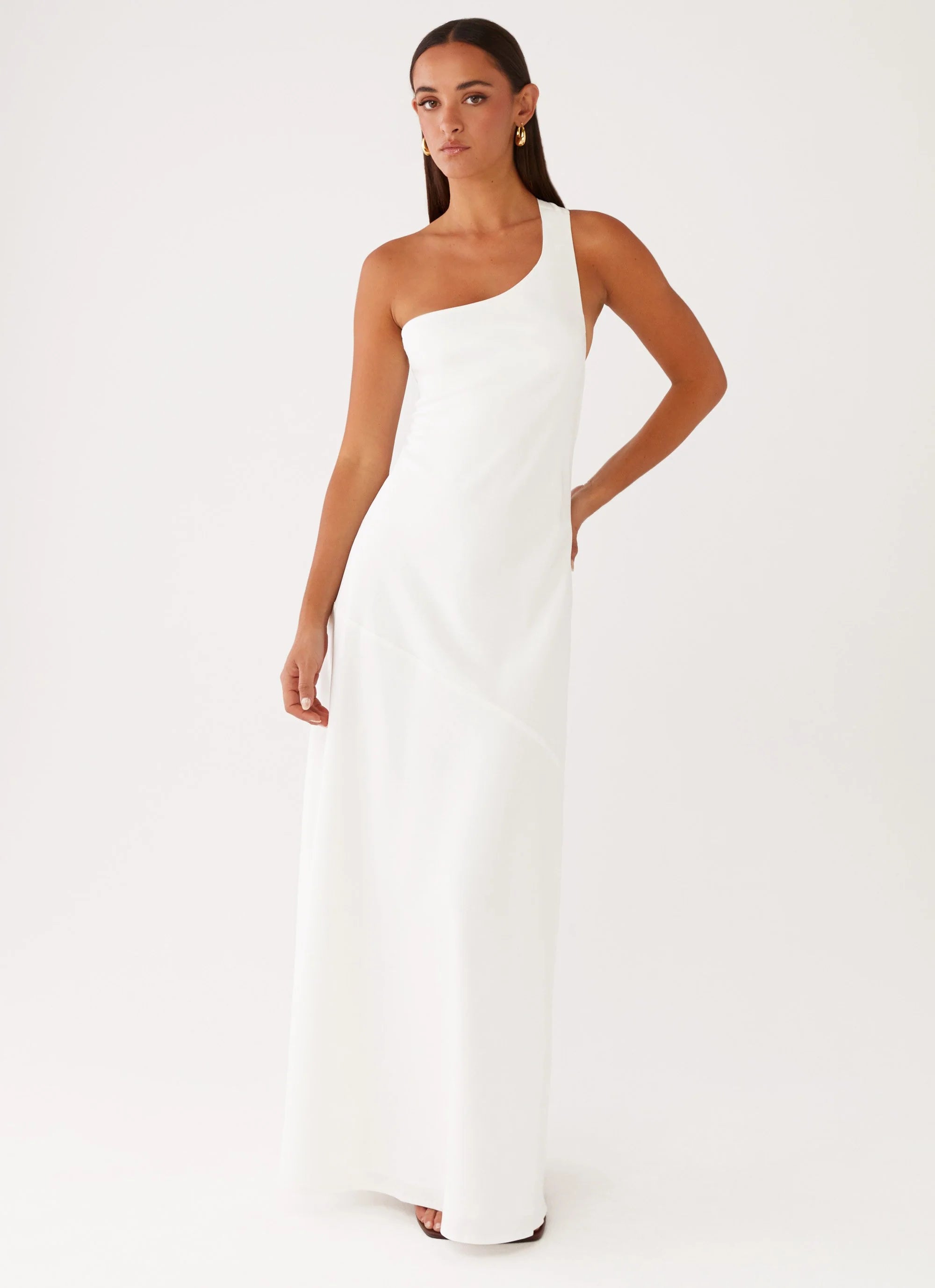 Oaklyn One Shoulder Maxi Dress - Ivory