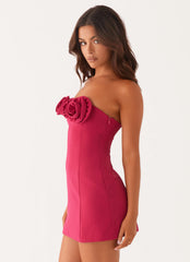 Patsie Strapless Mini Dress - Fuchsia