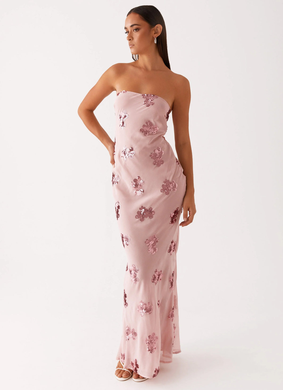 Sweet Escape Sequin Maxi Dress - Baby Pink