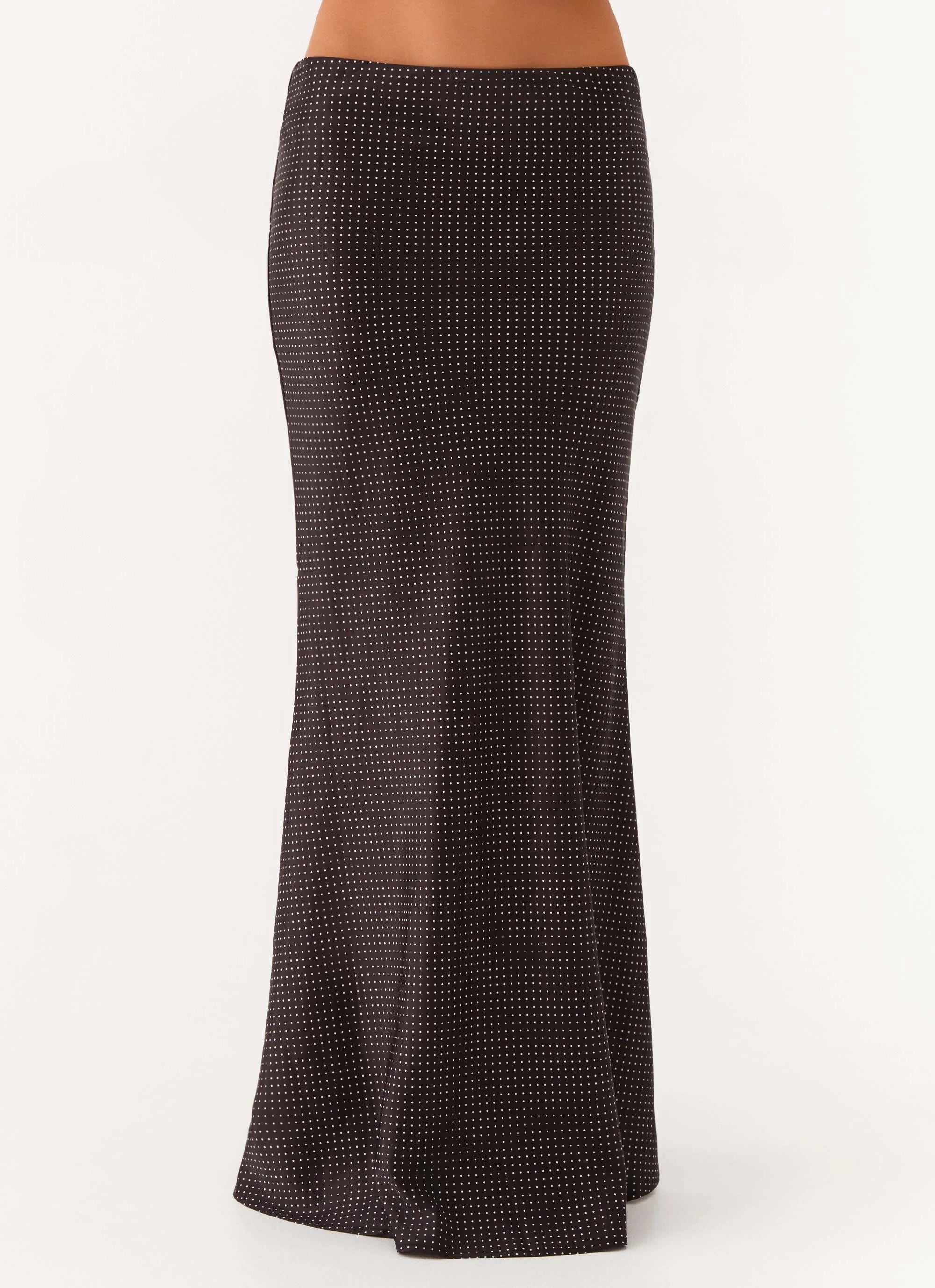 Theadora Maxi Skirt - Black Polkadot