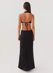 Swaying Palms Maxi Dress - Black