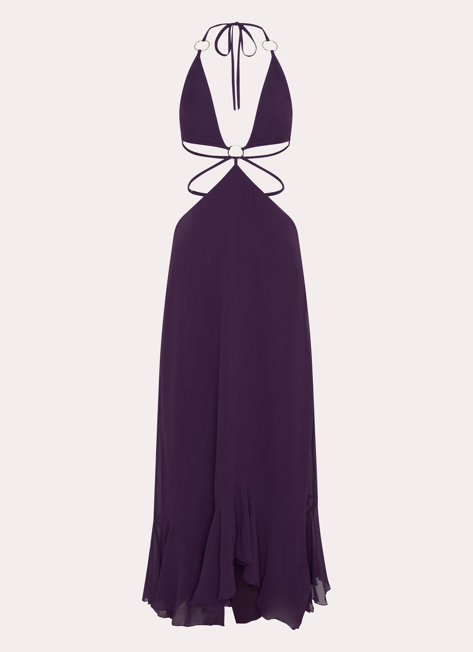 Bronx Halterneck Maxi Dress - Mulberry