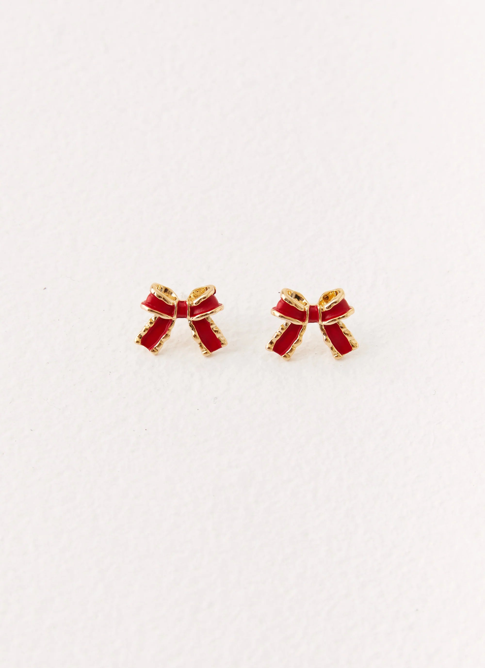 Adorable Bow Earrings - Red