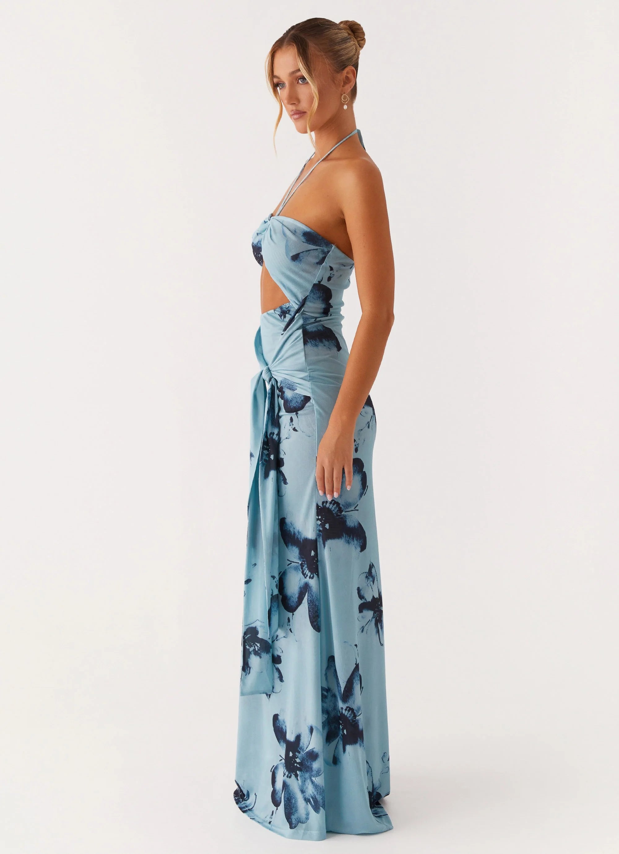 Antonia Maxi Dress - Black Blue Floral