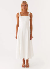 Jamaya Tie Midi Dress - White