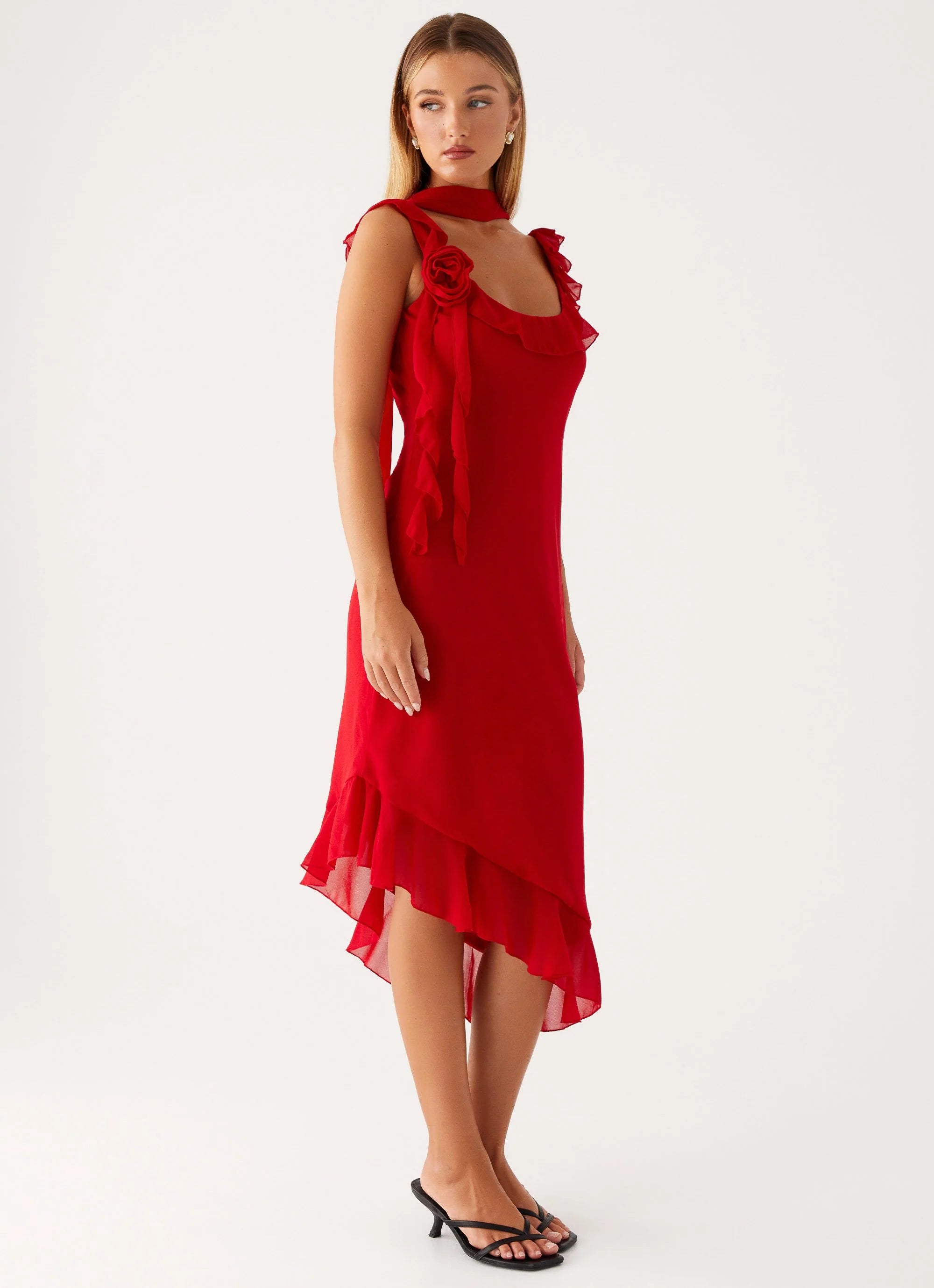 Fariday Midi Dress - Red