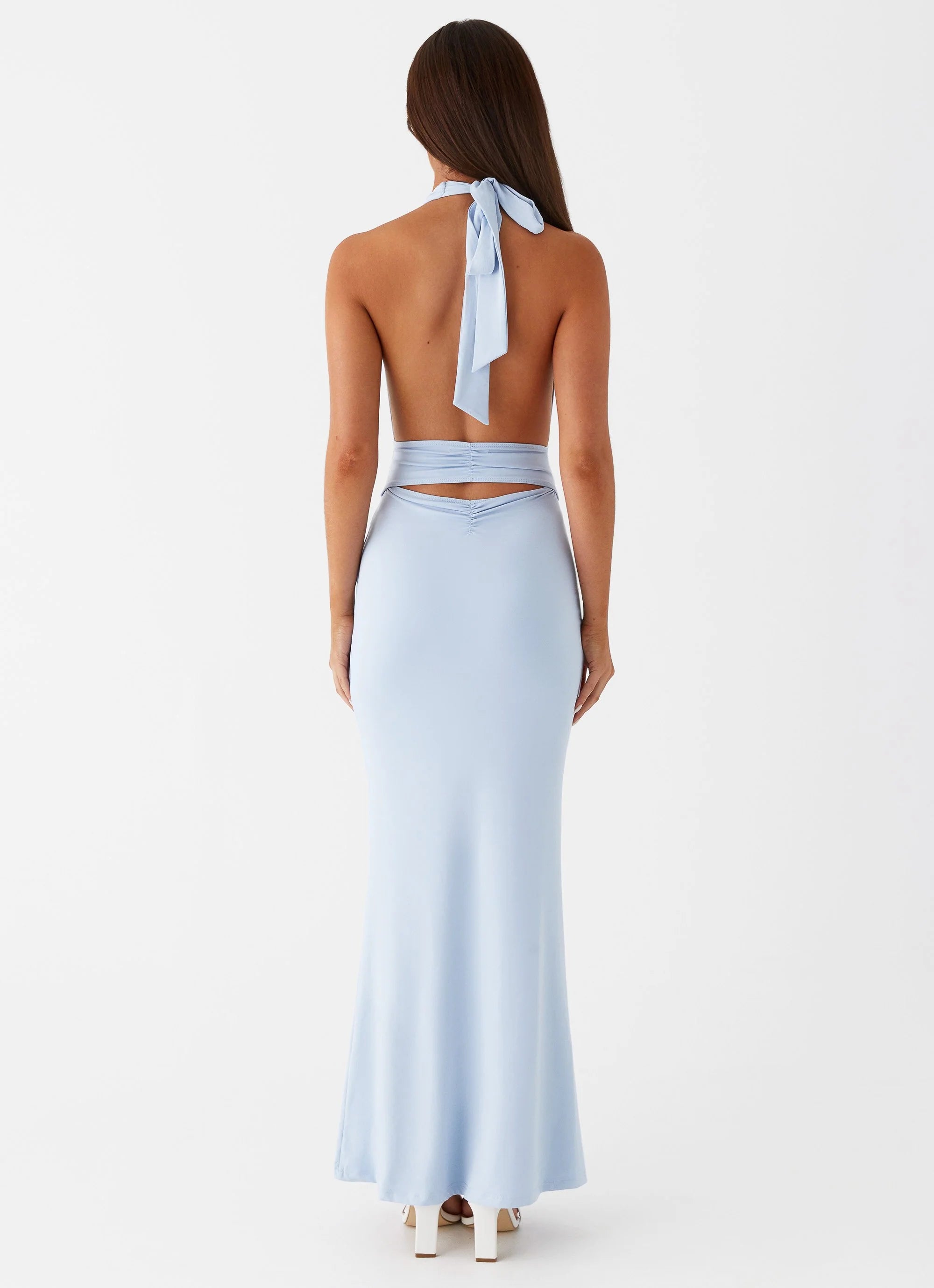 Carolina Twist Maxi Dress - Blue