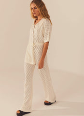 Jaded Knit Pants - White Sand