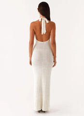 Novalee Flower Crochet Maxi Dress - Ivory