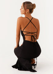 Cora Backless Maxi Dress - Black